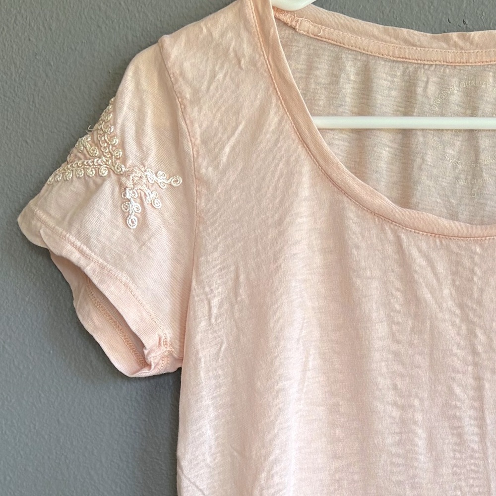 LUCKY Peach Embellished Women's Top